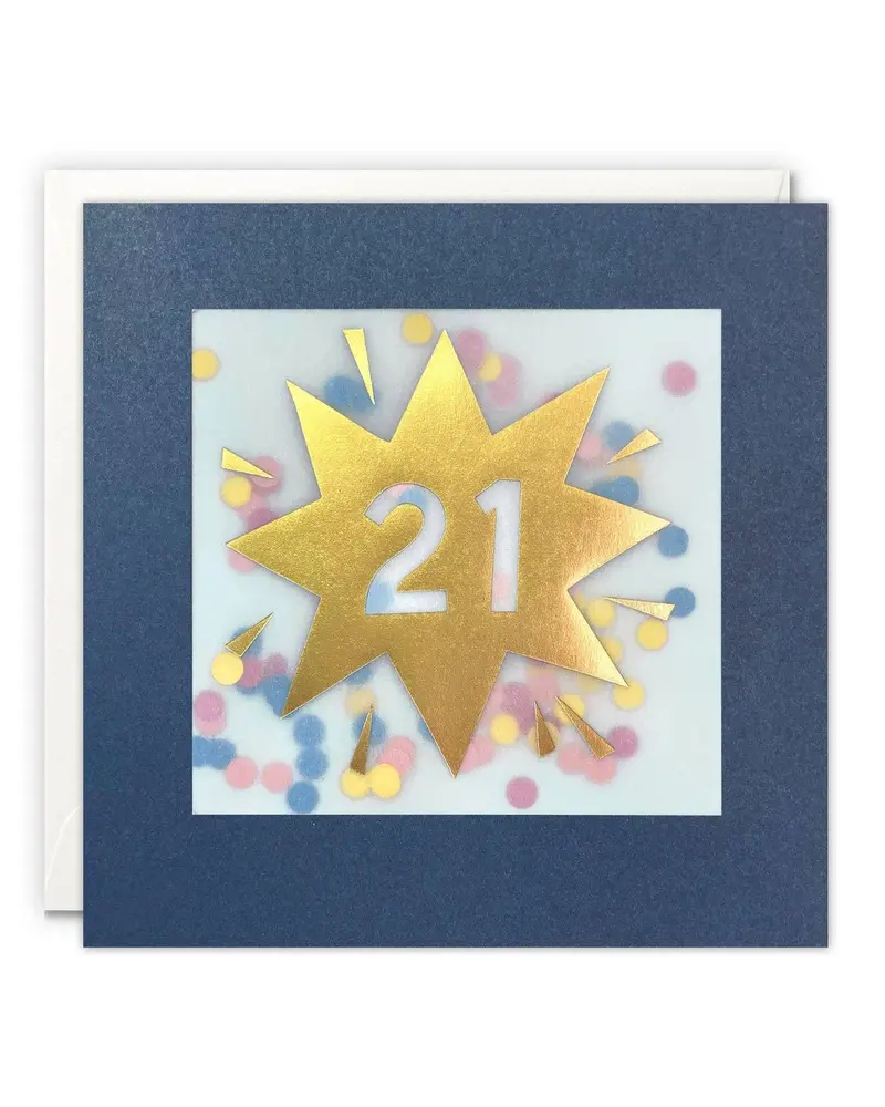 21St Birthday Luxe Gold Accented Greeting Card 1