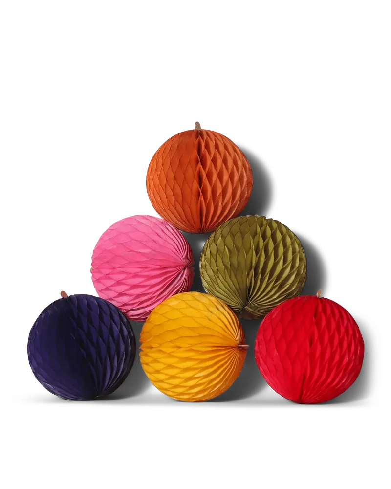 8Cm Honeycomb Ball Decorations – Set Of Six Holiday Ornaments 1