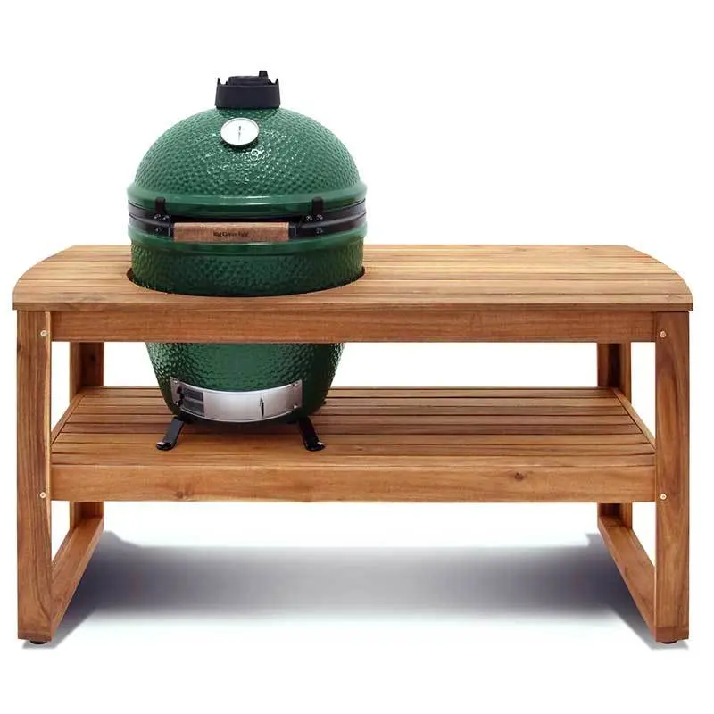 Acacia Wood Outdoor Table For Big Green Egg – Premium Hardwood Design 1