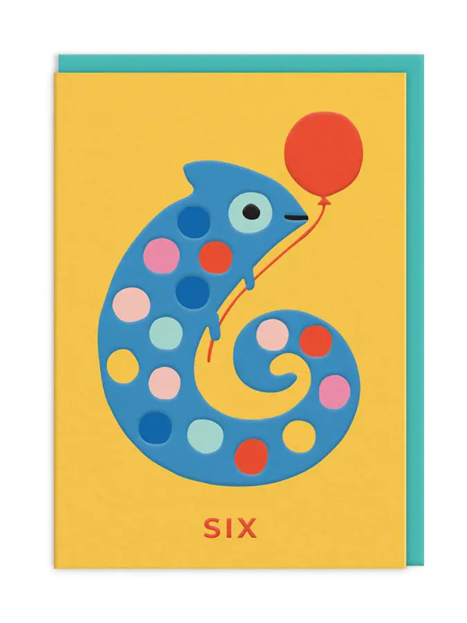 Age 6 Birthday Chameleon Decoration – Fun Animal Theme 1