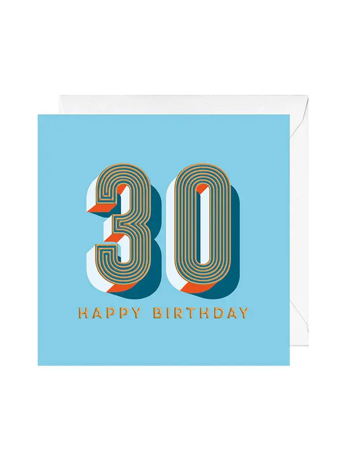 Aqua-Toned 30Th Birthday Celebration Card 1