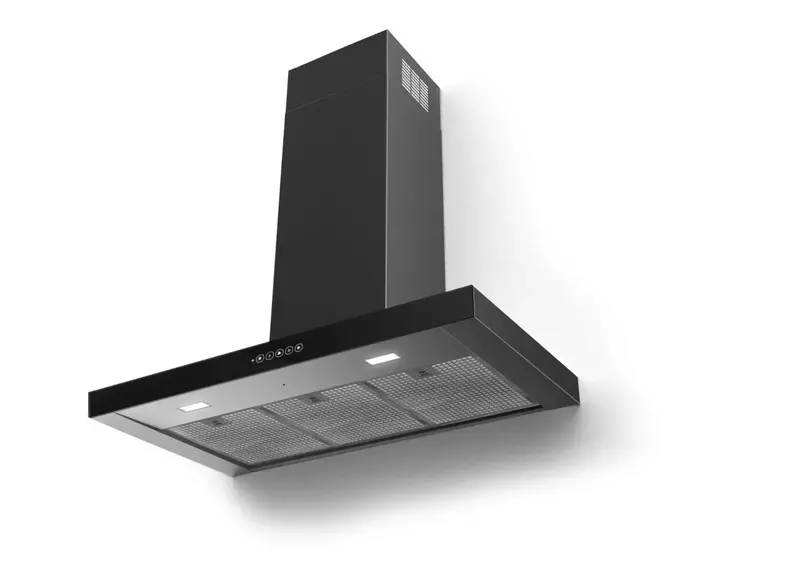 Award 90Cm Canopy Range Hood – Black Steel Design 1