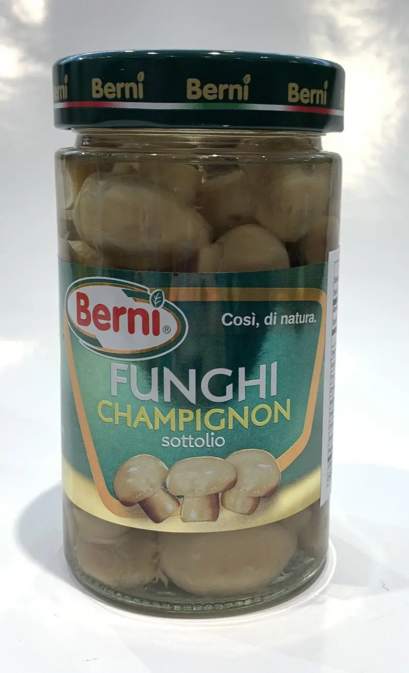 Berni Marinated Champignon Mushrooms – 10.23 Oz Jar 1