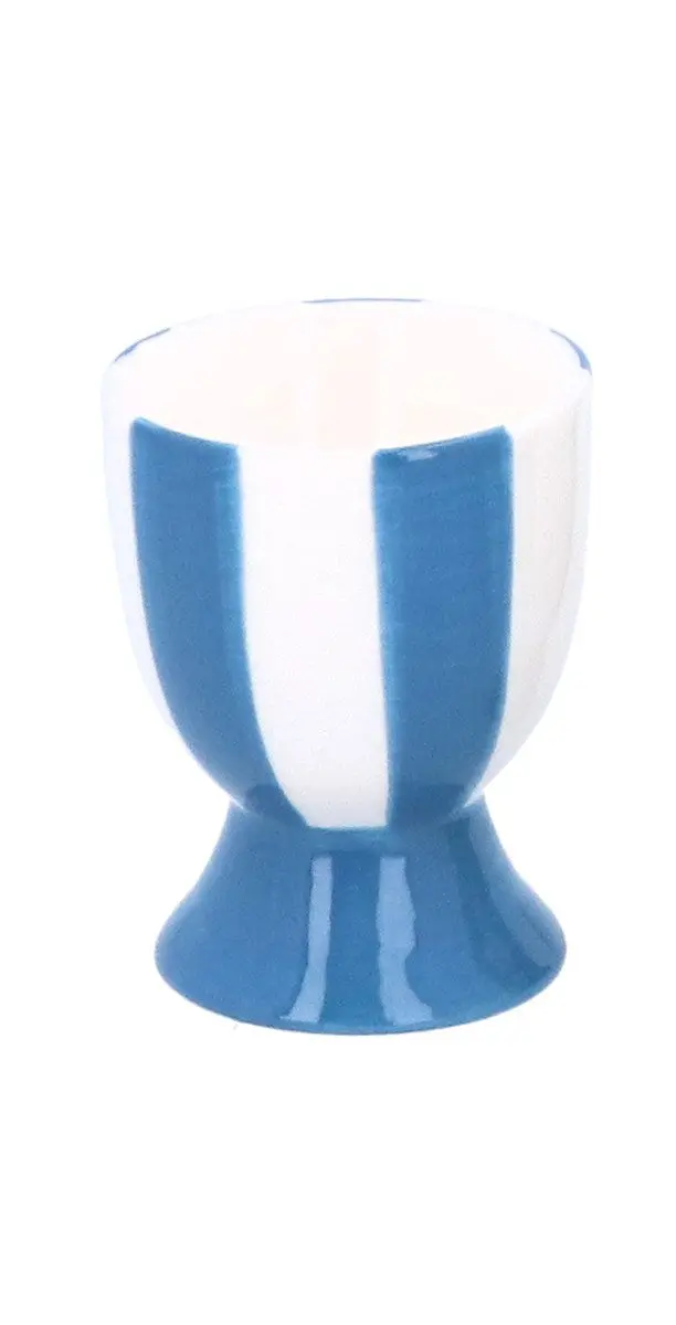 Blue Striped Ceramic Egg Cup Set 1