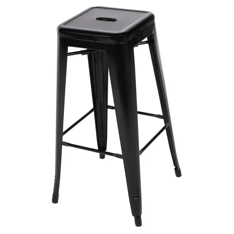 Bolero Black Steel Bistro High Stools – Set Of 4 1