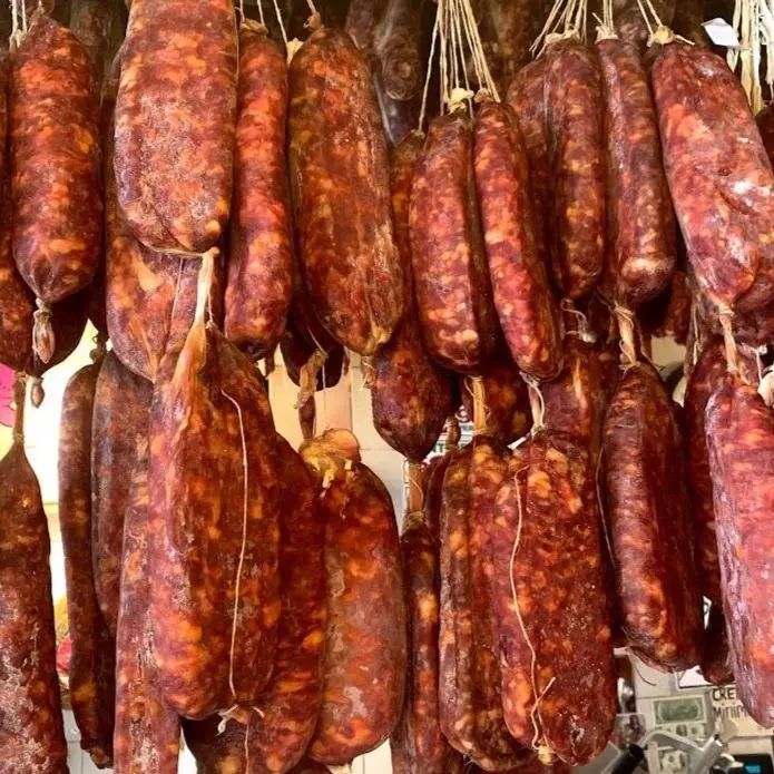 Calabria Pork Store Flat Hot Soppressata – Traditional Calabrian Salami 1
