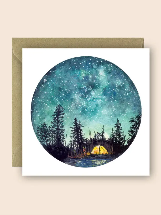 Camping Under The Stars Greeting Card 1