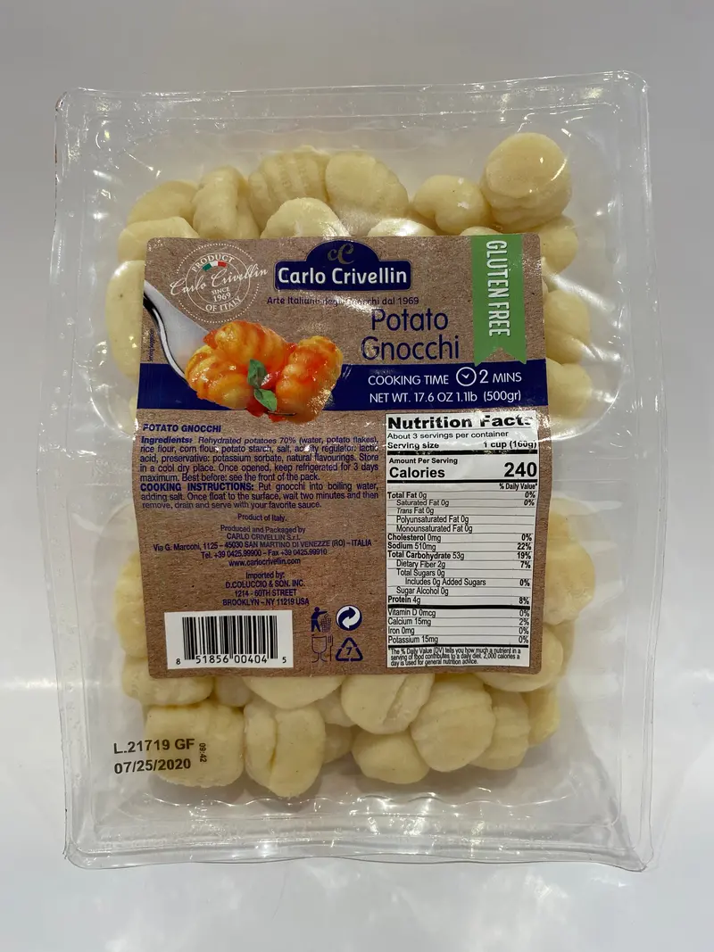 Carlo Crivellin Gluten-Free Potato Gnocchi – 17.6 Oz 1