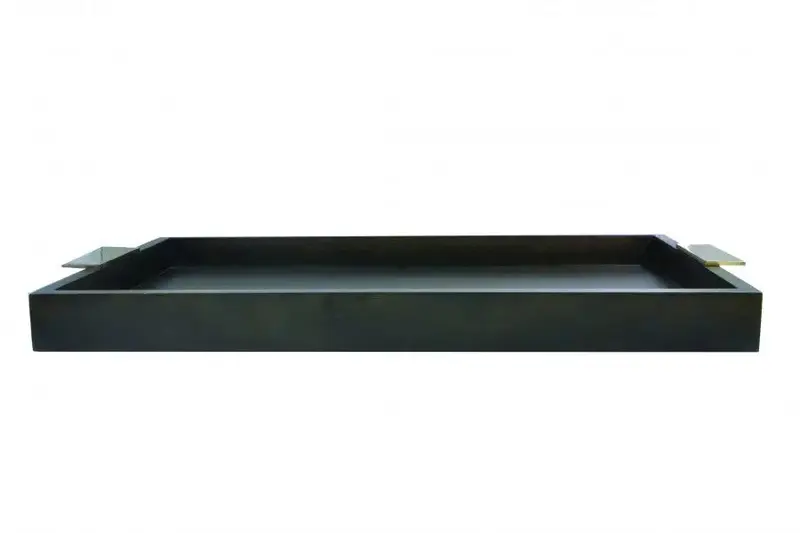 Chef Inox Dark Mango Wood Room Service Tray – 620 X 400 X 50 Mm With Aluminum Handles 1