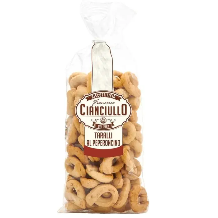 Cianciullo Tarallini With Chili Pepper – Crispy Italian Snack, 300G (10.6 Oz) 1