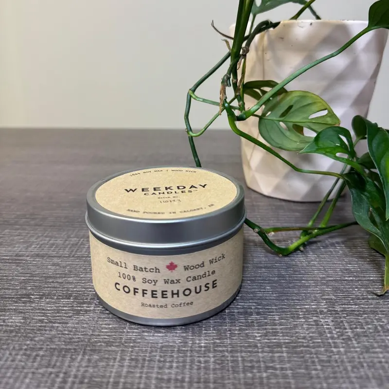 Coffeehouse-Inspired Scented Cabin Candle In Reusable Tin 1