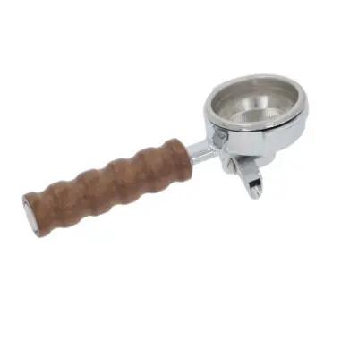 Double-Spout E61 Portafilter With Walnut Handle – Full Unit 1
