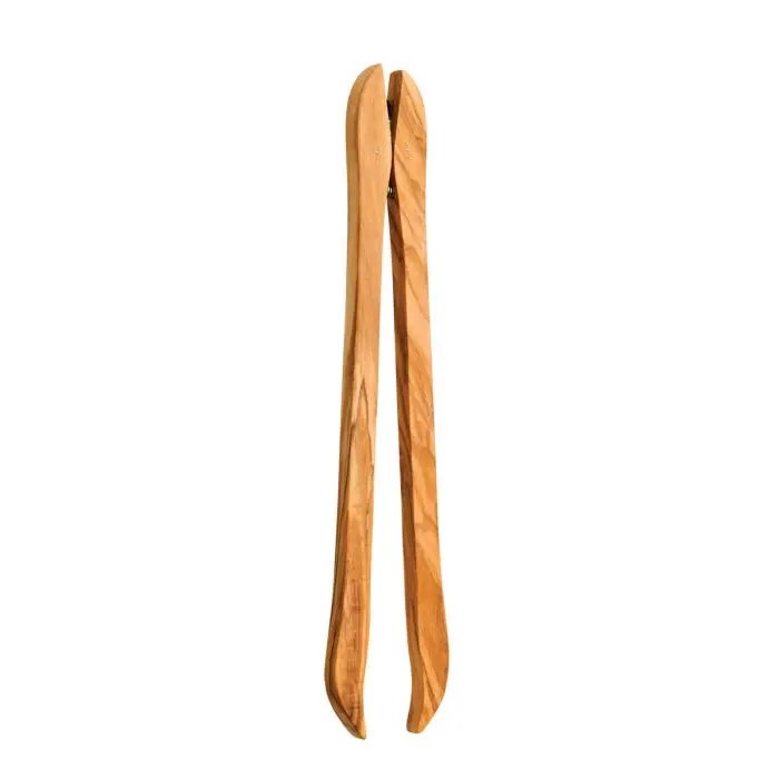 Eddingtons Olive Wood Hinged Serving Tongs – 9.5-Inch 1
