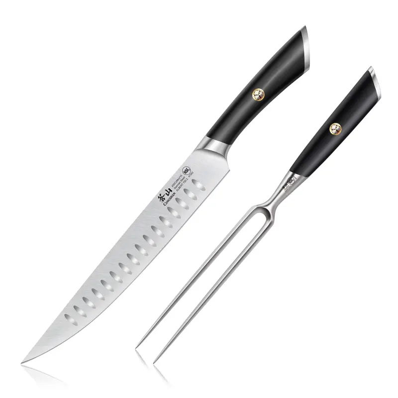 Elbert Carving Set – 2-Piece Forged German Steel Pair For Roast And Turkey Slicing 1