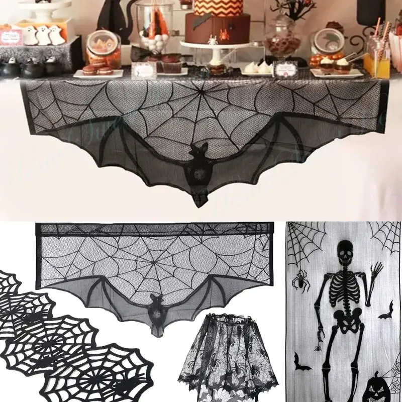 Elegant Spiderweb Lace Decor Kit For Halloween Crafts 1