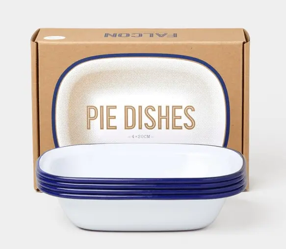Falcon Enamelware Classic Pie Dish – Dishwasher & Oven Safe 1