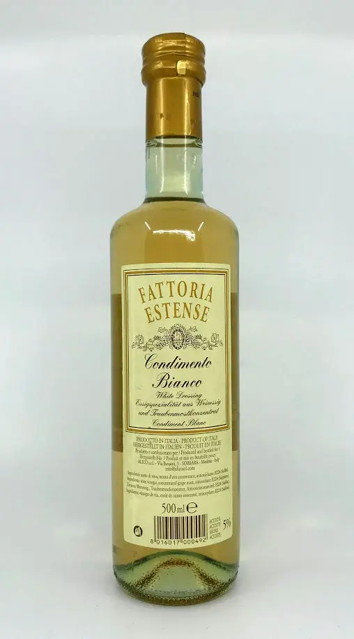 Fattoria Estense White Balsamic Vinegar – Aged, 500Ml Bottle 1