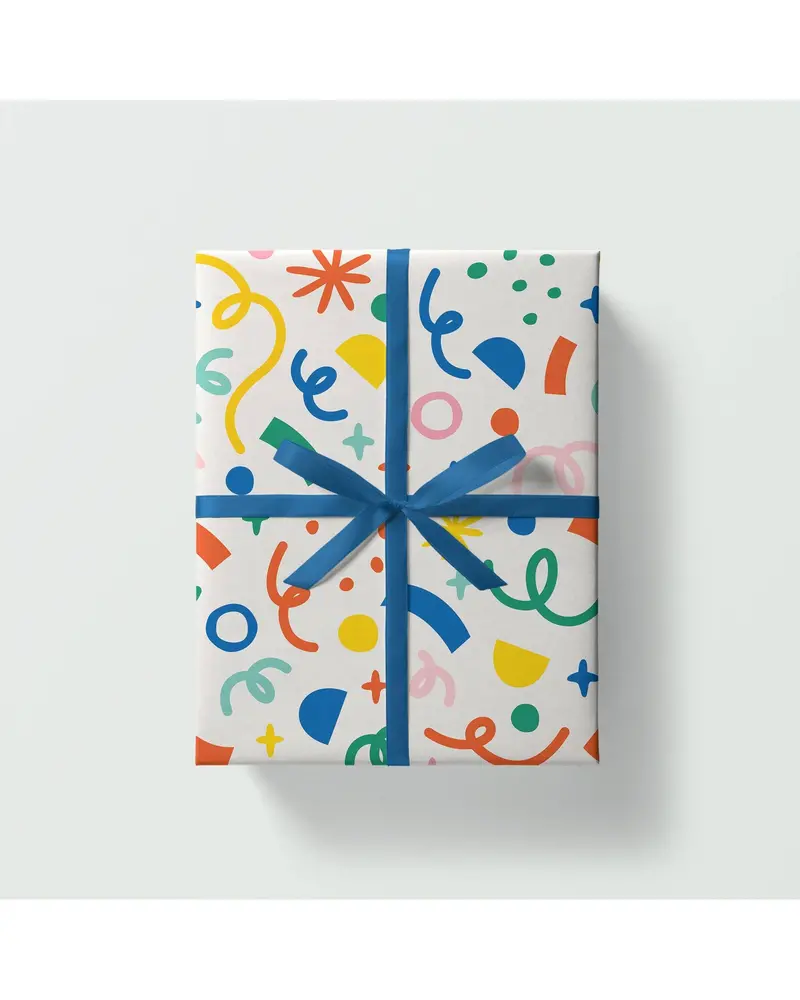 Festive Confetti Design Wrapping Paper – Eco-Friendly Craft Roll 1