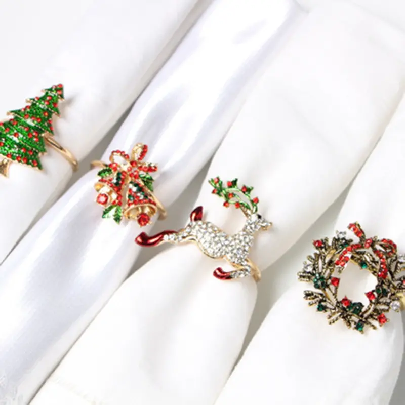 Festive Xmas Napkin Ring Holders For Elegant Table Settings 1