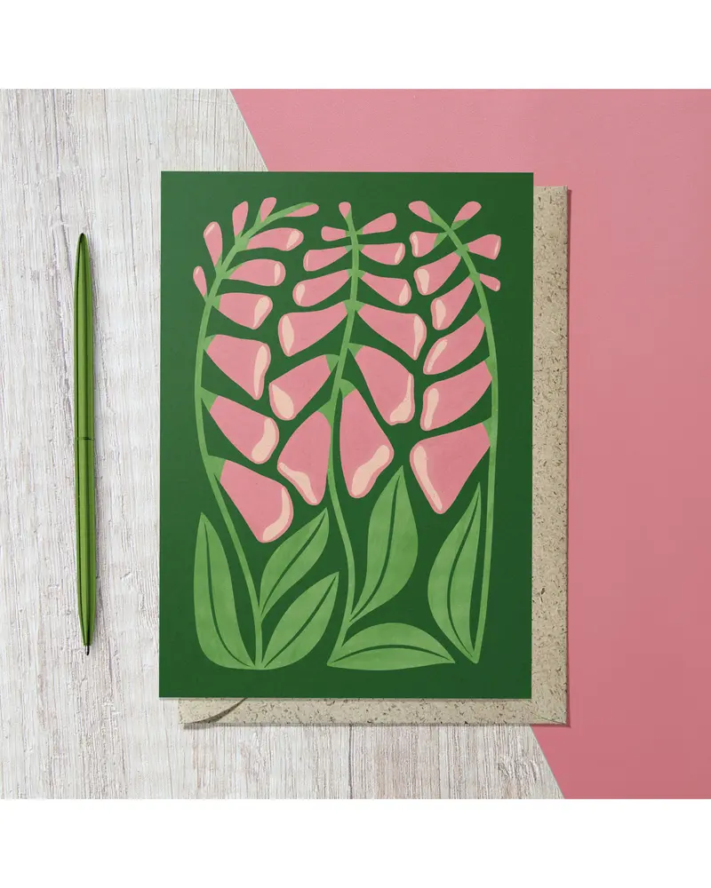 Foxglove Botanical Reusable Card – Modern-Retro Style 1