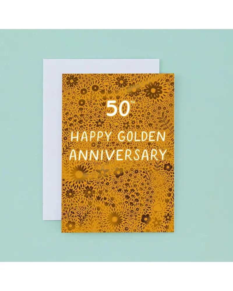 Golden Foil 50Th Wedding Anniversary Card – Jubilee Celebration 1