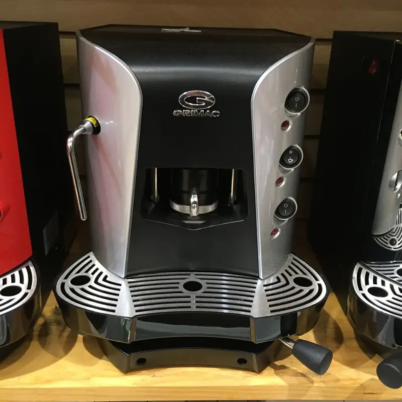 Grimac Terry Opale Espresso Machine – Silver/Black Finish With Integrated Steam Wand 1