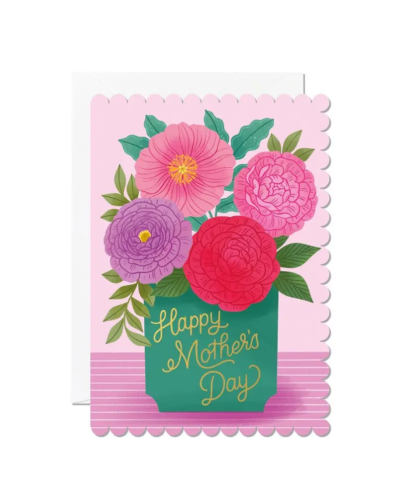 ‘Happy Mother’S Day’ Vase-Inspired Illustrated Card 1