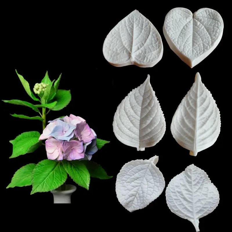 Hydrangea Leaf Texture Silicone Fondant Mold 1