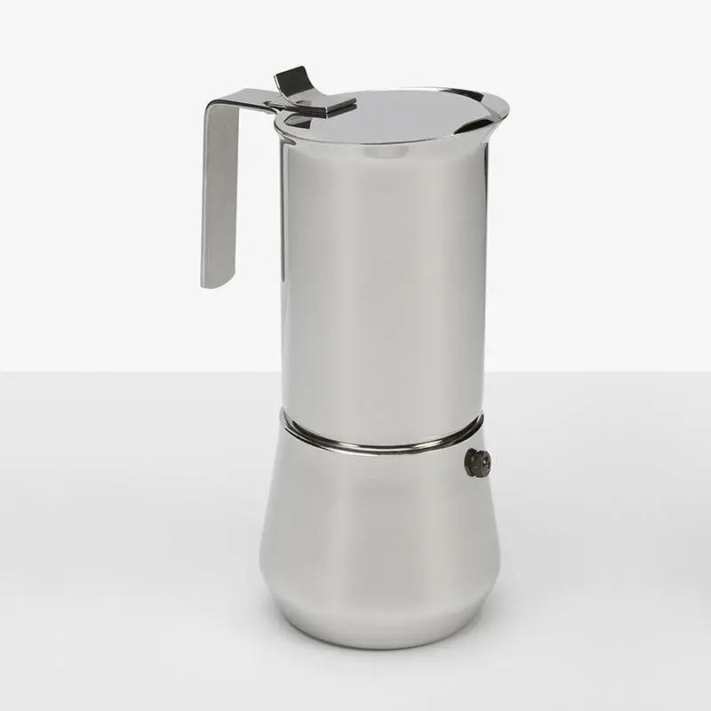 Ilsa Turbo Express Stainless Steel Moka Pot – 6-Cup Size 1