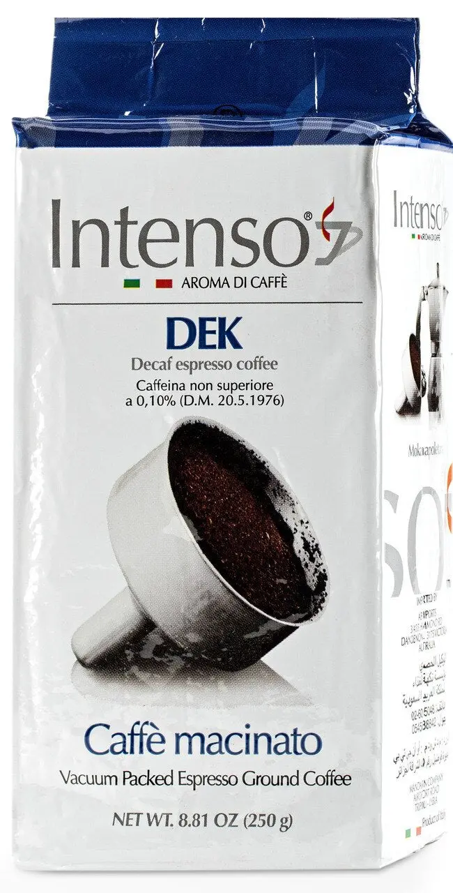Intenso Decaf Ground Espresso Coffee – 8.8 Oz Brick Pack 1