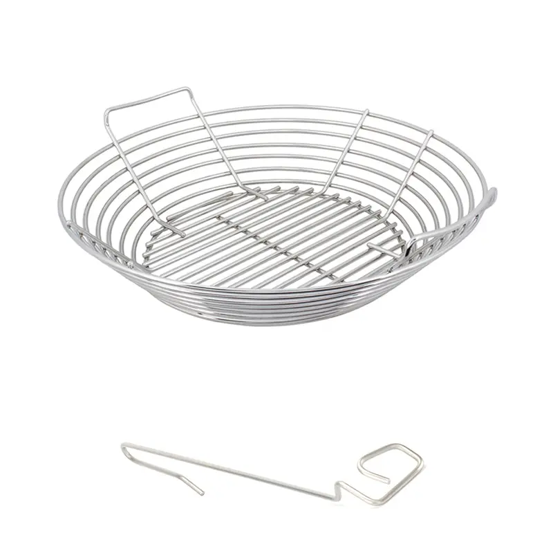 Kick Ash Basket With Can & Divider Options For Kamado Joe Big Joe Grills 2