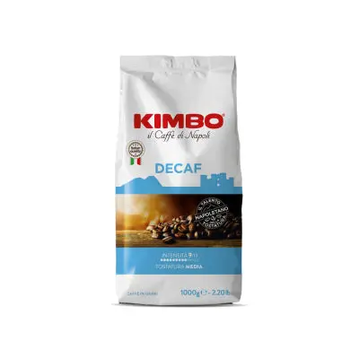 Kimbo Decaffeinated Whole Bean Coffee – 500 G Bag 1