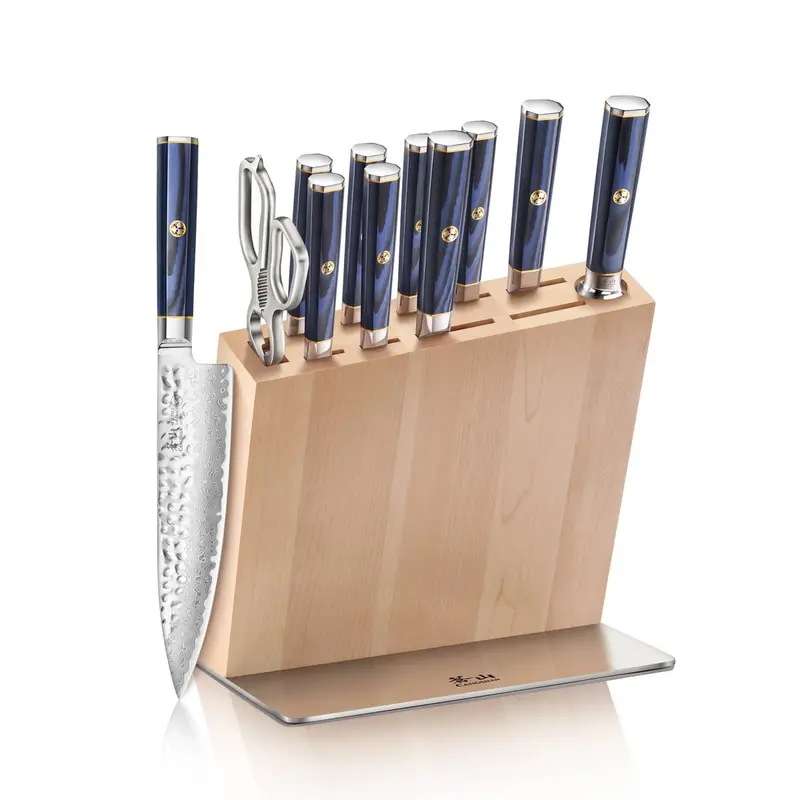 Kita 12-Piece Premium Knife Block Set – X-7 Damascus Steel Blades 1