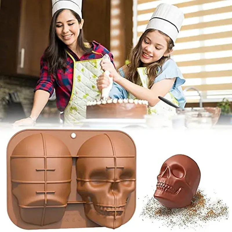Life-Like Large Silicone Skull Mold For Cakes And Desserts 1