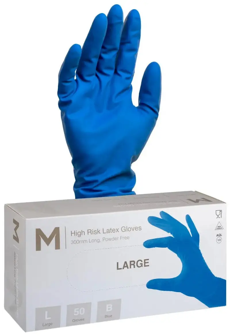 Matthews High-Risk Latex Exam Gloves (18.5G) – 500-Count Pack 1