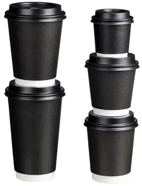 Matthews Insulated Black Double-Wall Pe Paper Cups (Hot/Cold) 1