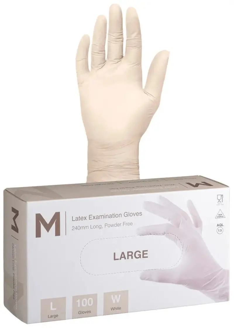 Matthews Latex Exam Gloves – White, 6.0G Thickness (1000-Count) 1