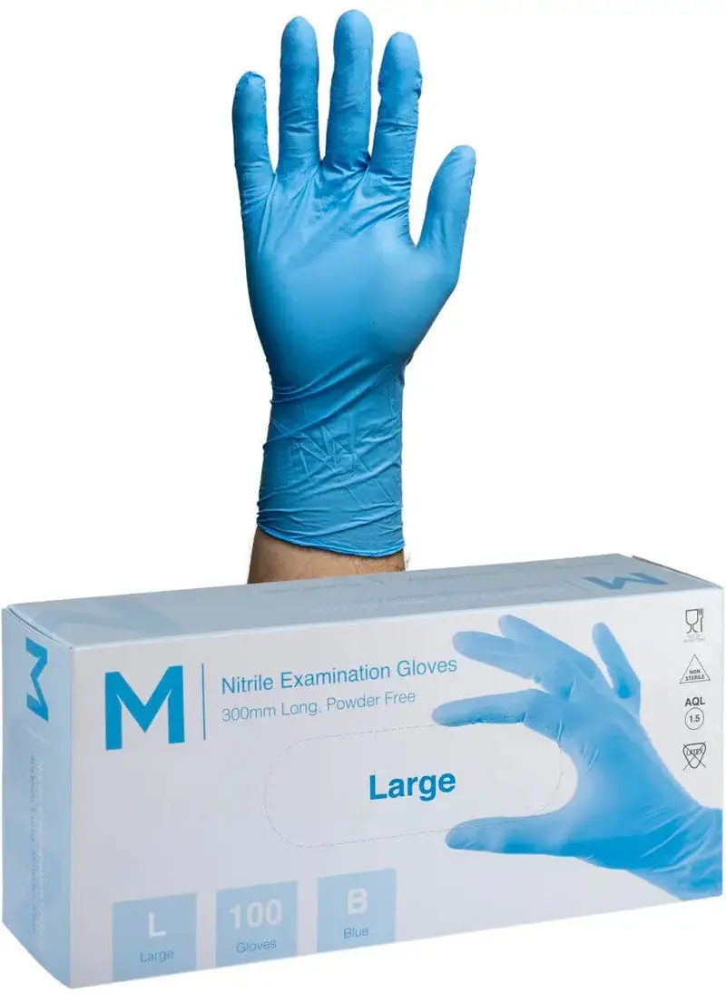 Matthews Long-Cuff Sky Blue Nitrile Gloves (6.0G) – 1000-Count 1