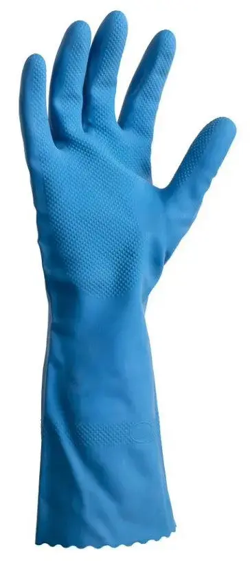 Matthews Silver-Lined Blue Rubber Gloves – 10-Count Pack 1