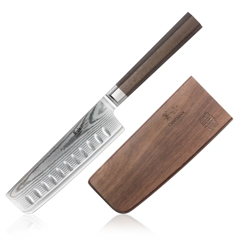 Maya X-7 Damascus Nakiri Knife – 5-Inch Precision Vegetable Knife With Sheath 1