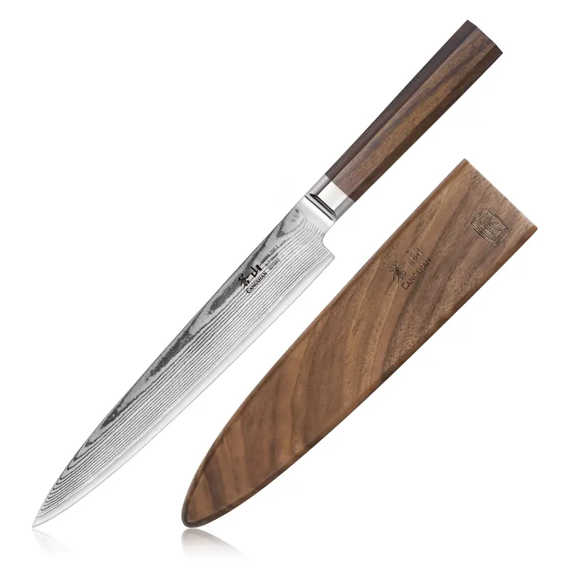 Maya X-7 Damascus Sashimi Knife – 8-Inch Ultra-Thin Japanese Fillet Blade With Sheath 1