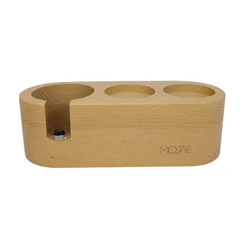 Mojae Beechwood 3-Slot Tamping Station For Baristas 1