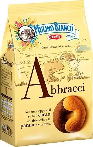 Mulino Bianco Abbracci Cacao & Panna Chocolate-Cream Filled Cookies – 12.35 Oz 1