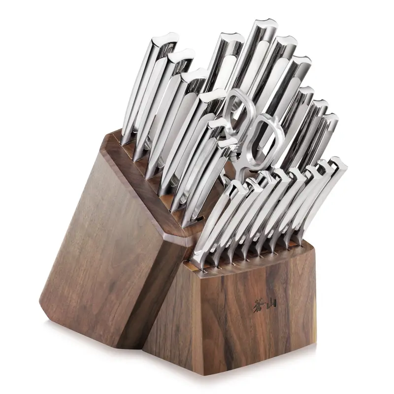 N1 23-Piece Forged Knife Block Set – German Steel Blades In Acacia Stand 1