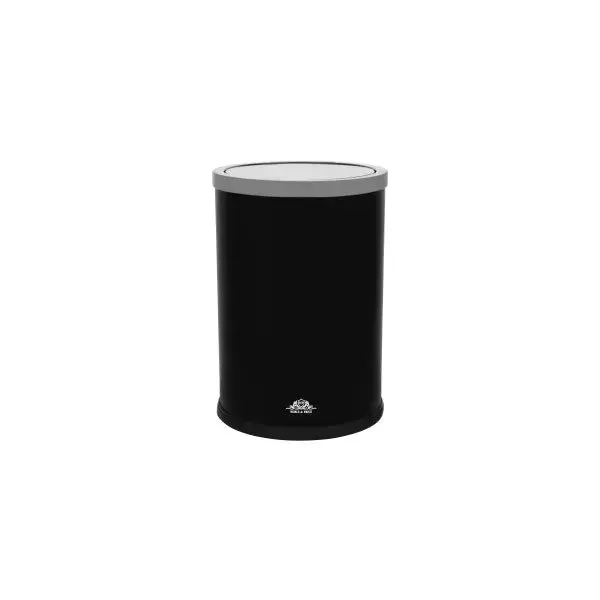 Noble & Price 9L Black Round Waste Bin With Swing Top 1