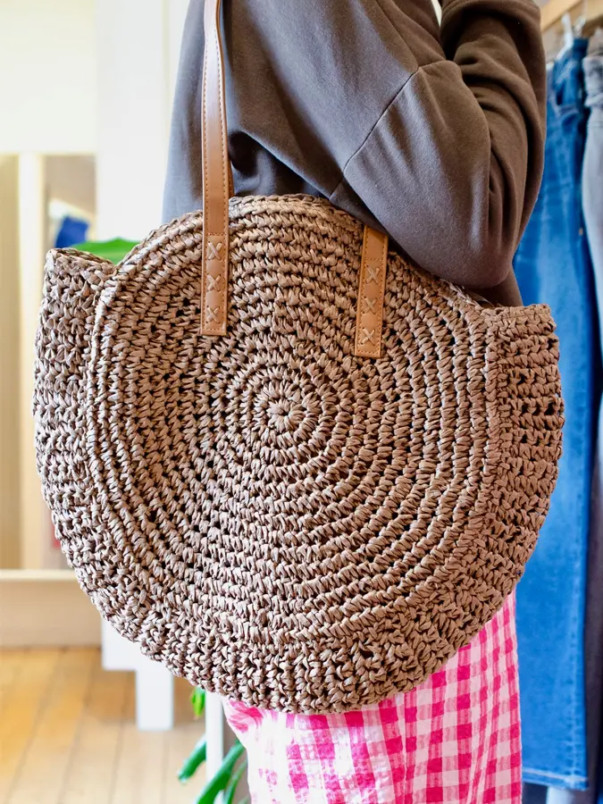 Oversized Natural Straw Tote Bag 3