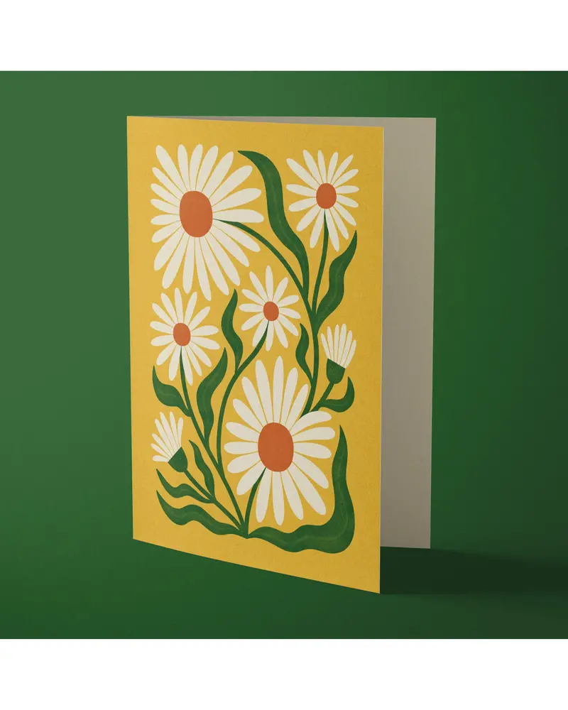 Ox-Eye Daisy Greeting Card – Fresh Wildflower Artwork 1