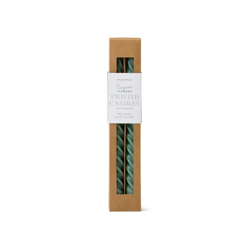 Paddywax Cypress & Fir Twisted Taper Candles (Green, 2-Pack) 1