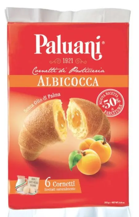 Paluani Apricot-Filled Croissants – Soft Italian Pastries, 252G 1