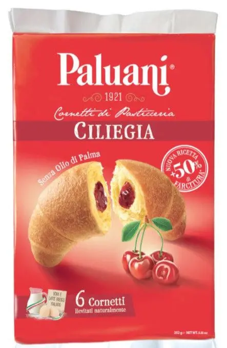 Paluani Cherry-Filled Croissants – Freshly Baked Italian Breakfast Pastry, 252G 1